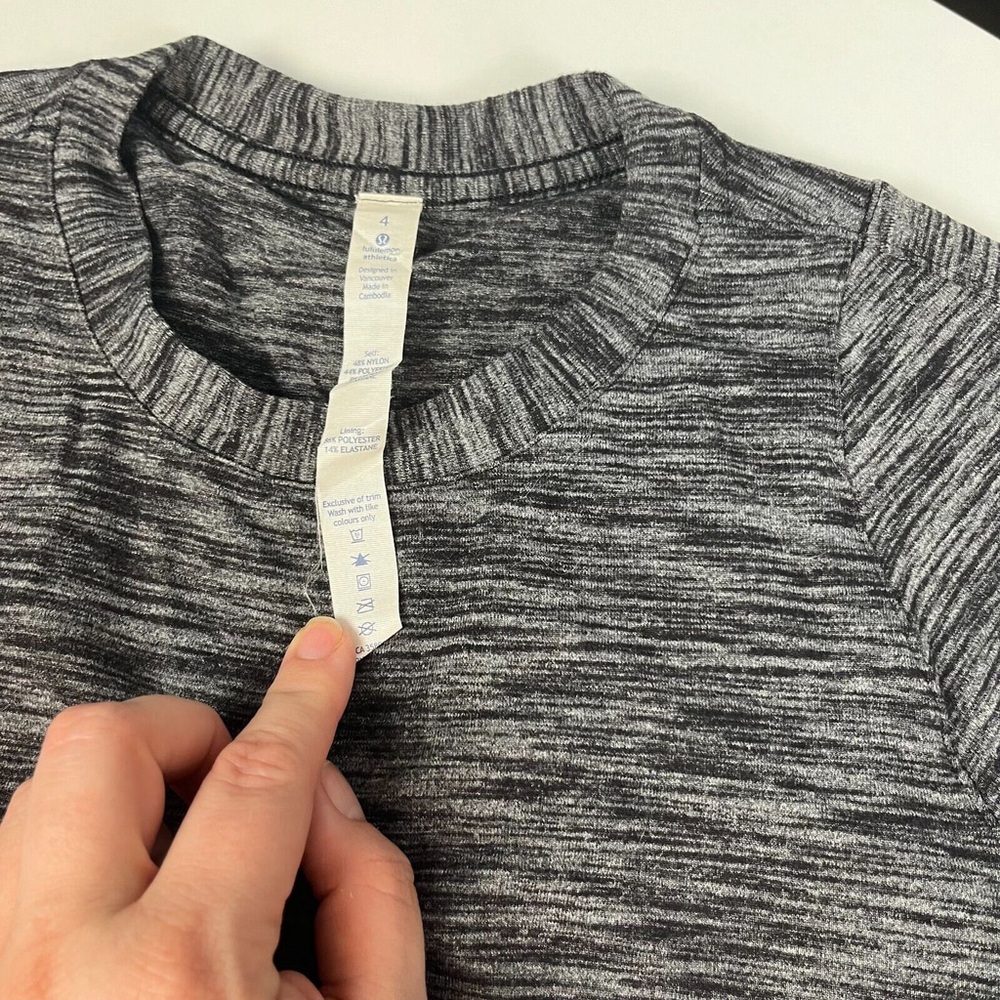 Lululemon &go Where-To Dress short sleeves Heathered Black size 4 - Picture 5 of 10